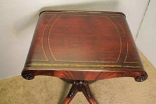 1920 English Regency Style Mahogany Red Leather Top Side Tables / End tables 9