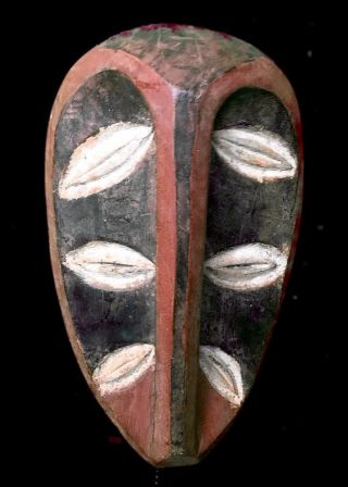 Old Tribal Kwele 6 Eyes Mask - - - Gabon Bn 32