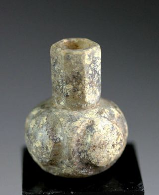 Sc Rare Islamic Wheel - Cut Glass Bottle,  Ancient Near East,  C.  8th Cent Ad