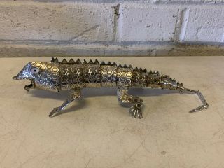 Vtg Taxco Mexican Emilia Castillo Silver Plated Articulated Lizard Bottle Opener 5