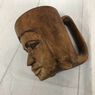 Carved Wooden Mug Vintage Tiki Cup 5