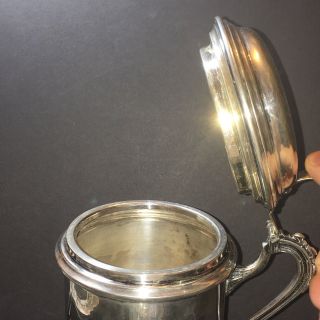 Antique 800 Silver Tankard - Lidded Ball Tripod 8