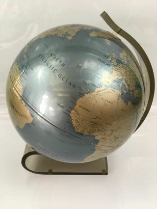 Vintage Denmark Danish Modern World Globe Scanglobe Resin Clear Stand RARE 8