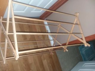 Vintage Worldsbest Worlds Best Industries Folding Wood Clothes Dryer Rack 30x38 