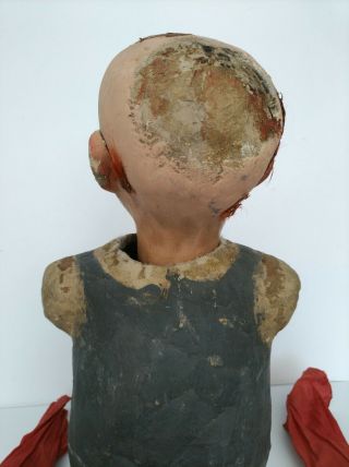 Antique Paper Mache Puppet Doll Parts Repair Flirty Moving Eyes Mouth Vintage 11