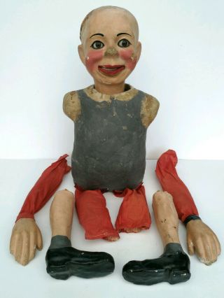 Antique Paper Mache Puppet Doll Parts Repair Flirty Moving Eyes Mouth Vintage
