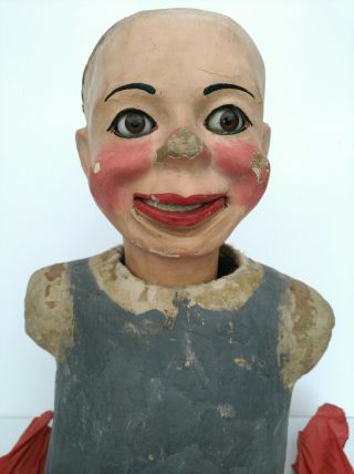 Antique Paper Mache Puppet Doll Parts Repair Flirty Moving Eyes Mouth Vintage 6