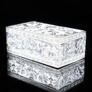 Raised Scenic Silver Table Snuff Box with Gilt Interior - Berthold Muller 11