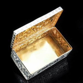 Raised Scenic Silver Table Snuff Box with Gilt Interior - Berthold Muller 5