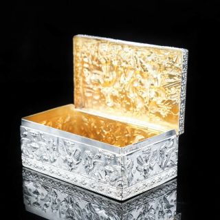 Raised Scenic Silver Table Snuff Box with Gilt Interior - Berthold Muller 6