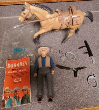 A,  American Character Bonanza Ben Cartwright Figure & Horse Many Accesories