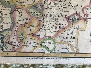EMAN BOWEN ANTIQUE 1700s A Correct Map North West GERMANY 17” X 14” 2