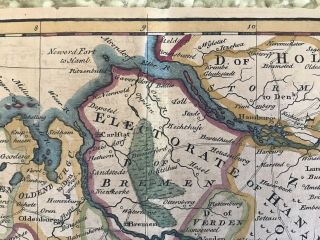 EMAN BOWEN ANTIQUE 1700s A Correct Map North West GERMANY 17” X 14” 5
