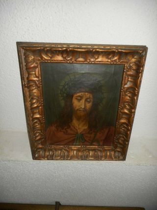 Very Old Oil Painting,  - 1850,  { Religious - Portret Of Christ },  Is Antique
