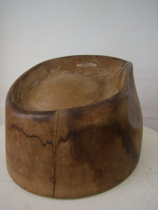 Vintage Fedora Hat Mold - Wood - Size 6 7/8 - very cool NR 5