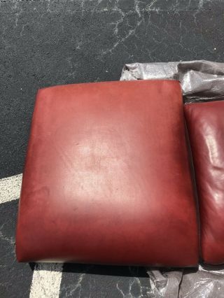 STICKLEY Bowed Arm Morris Chair and foot stool red leather (cushion set ONLY) 2