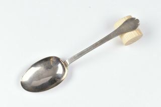 English Sterling Silver Rattail Trefid Spoon Late 17th Early 18th Century