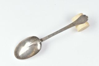 English Sterling Silver Rattail Trefid Spoon late 17th early 18th century 2