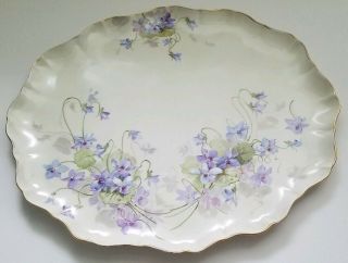 Antique Hand Painted Handel Meriden Artist Signed Large Porcelain Platter Rare 9