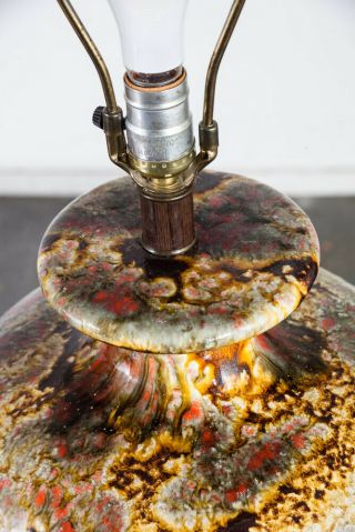 Mid Century Modern Lamp Set Ceramic Frederick Cooper Pair Round Shades Vintage 12