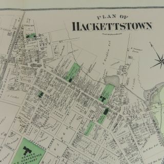 1874 Map Plan of Hackettstown,  NJ F.  W.  Beers Warren County 2 Page 2