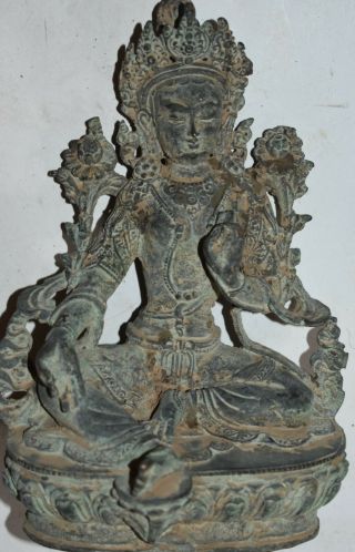 Orig $399 Nepal/tibet Bronze Temple Buddha 1900s 8 " Prov