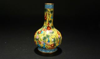 A Chinese Fortune Cloisonne Vase Display
