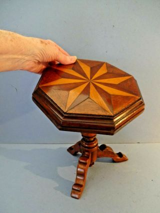 19th C Late Victorian Minitature Treen Folding Table On Tripod Legs,  C 1880 - 1900