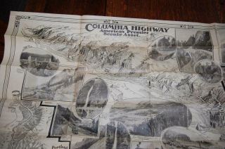 RARE 1915 COLUMBIA RIVER HIGHWAY PORTLAND OREGON ANTIQUE TOURIST MAP BROCHURE 10