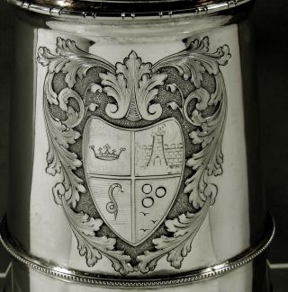 Continental Silver Tankard c1890 Maiden Handle - Coat of Arms 10