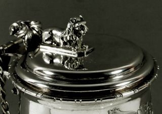 Continental Silver Tankard c1890 Maiden Handle - Coat of Arms 7