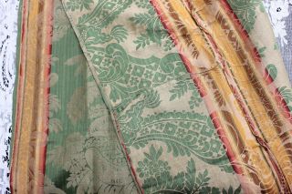 Antique 19thC French Silk Emerald Green 