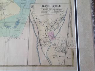 1867 antique map of Wolcott,  Connecticut,  from Beers atlas Framed 3