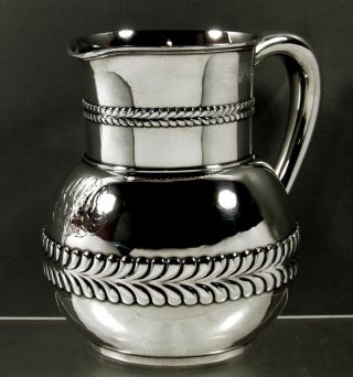 Tiffany Sterling Water Pitcher c1880 Wave Edge 3