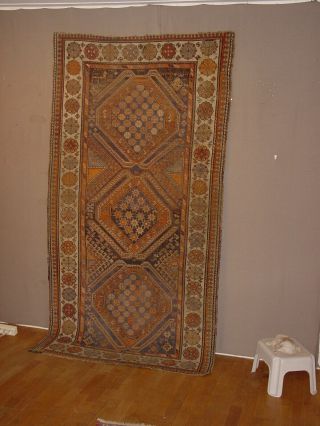 Great Antique 1880 Caucasian Lenkoran / Tallish Rug Hg