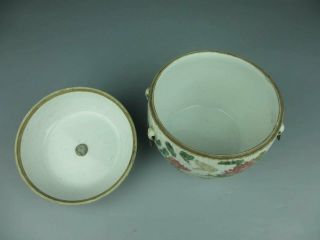 Antique Chinese porcelain famille rose Flower and Bird Covered Cans 8
