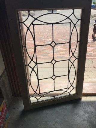 Sg 2368 Antique Leaded Glass Transom Window 22 3/8” By 34
