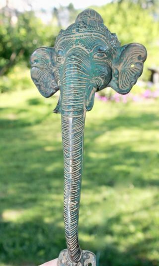 Bronze Ganesha Elephant Door Handle Pull Knob Verdigris Handmade Bali Art 7