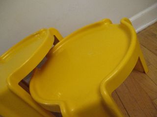 Mid - century Modern Stoppino Kartell Space Age Yellow Table X2 c1970 3