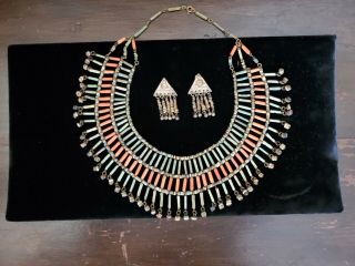 Ancient Egyptian Necklace And Earrings