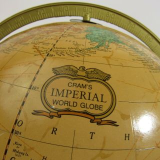 Vintage Cram ' s Imperial World Globe Floor Stand 35 