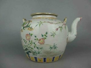 Chinese antique porcelain famille verte Patterns and Animal Patterns teapot 3