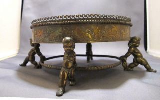 FIGURAL NAKED CUPIDS CHERUBS Bronze / Brass PEDESTAL Lamp Base 2