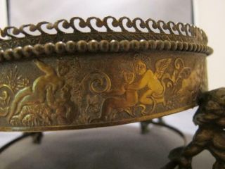FIGURAL NAKED CUPIDS CHERUBS Bronze / Brass PEDESTAL Lamp Base 7
