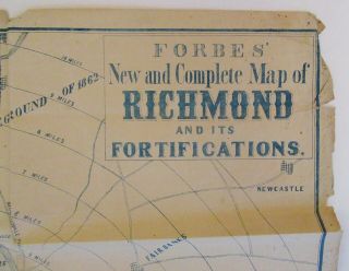 1864 Forbes ' and Complete Map of Richmond and Its Fortifications - Civil War 2