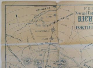 1864 Forbes ' and Complete Map of Richmond and Its Fortifications - Civil War 3