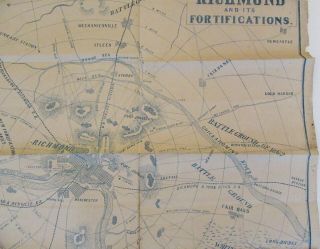 1864 Forbes ' and Complete Map of Richmond and Its Fortifications - Civil War 5