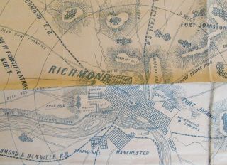 1864 Forbes ' and Complete Map of Richmond and Its Fortifications - Civil War 7