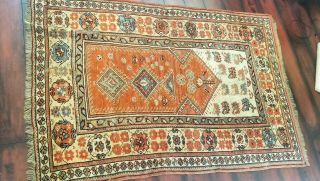 Antique Melas Hand - Knotted Prayer Rug,  circa 1850 family inheritance carpet. 3