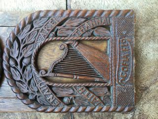 Antique Arts And Crafts Carved Oak Welsh Book Slide Trough Stand 6